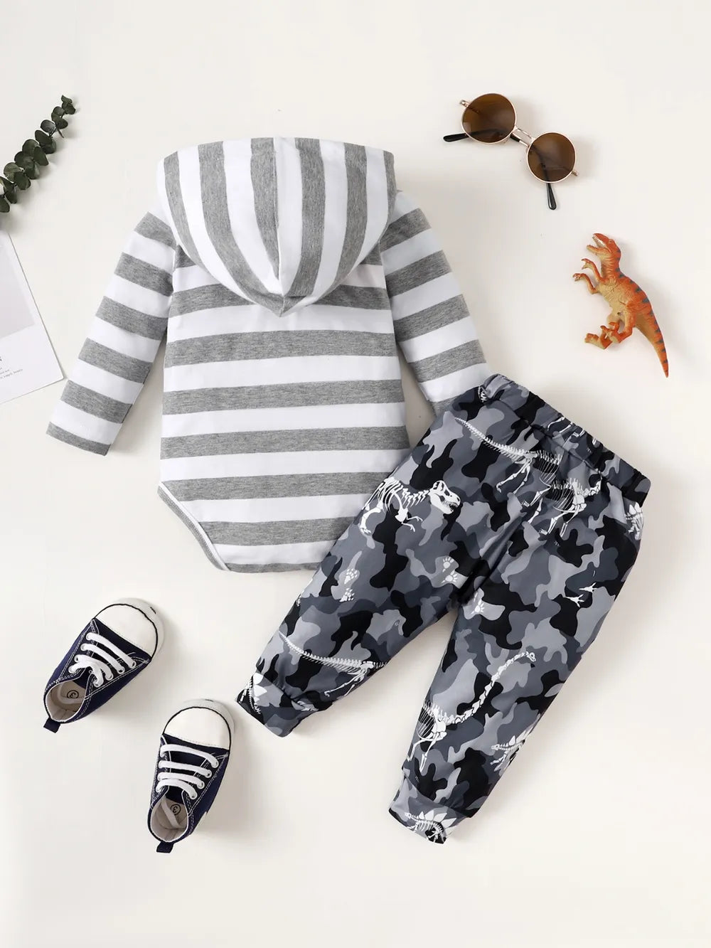 Infant Two-Piece Baby Outfit Striped Pants | Kira’s Little Wonders