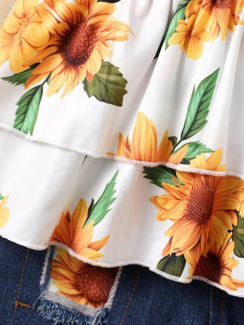 Girls Sunflower Ruffled Top and Shorts Set | Kira’s Little Wonders