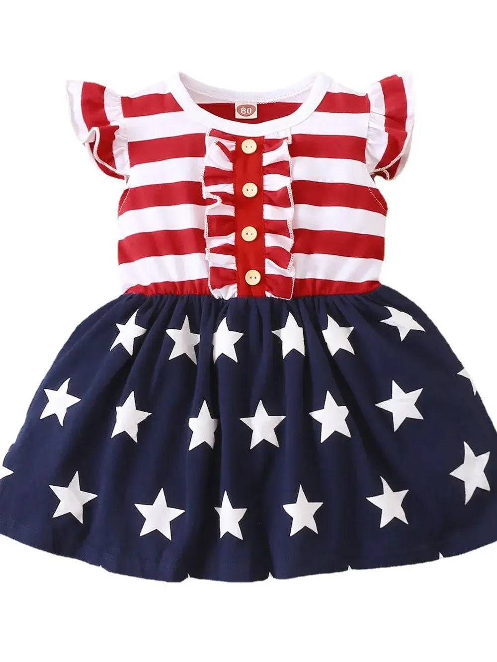 Girls Striped & Stars Ruffled Dress Cap | Kira’s Little Wonders