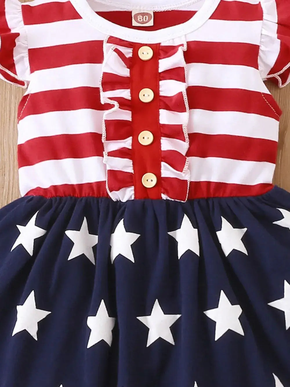 Girls Striped & Stars Ruffled Dress Cap | Kira’s Little Wonders