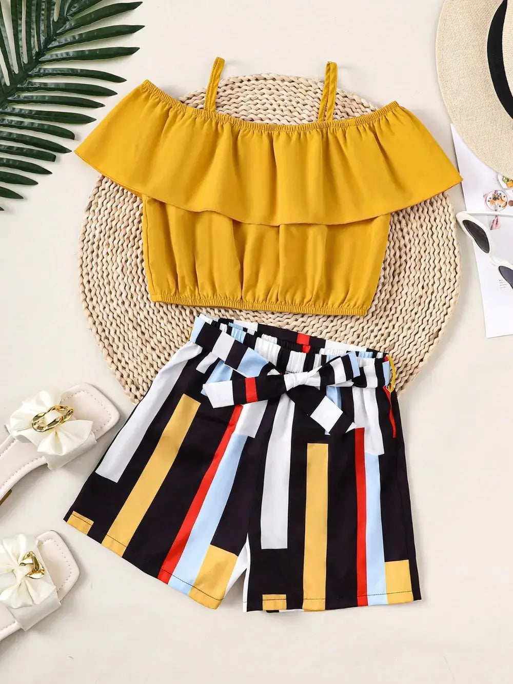 Girls Ruffled Spaghetti Strap Top and Pants | Kira’s Little Wonders