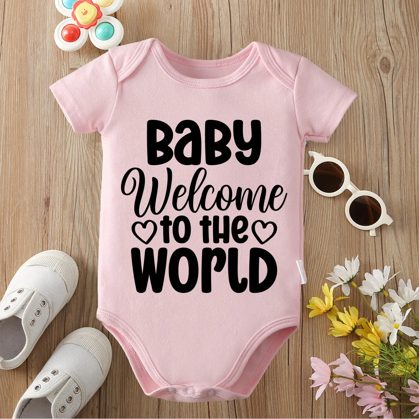 100% Cotton Onesie Baby Welcome To The World Print Comfortable Cloths Bodysuit for Baby Jumpsuit for 0 To 12 Months Newborn