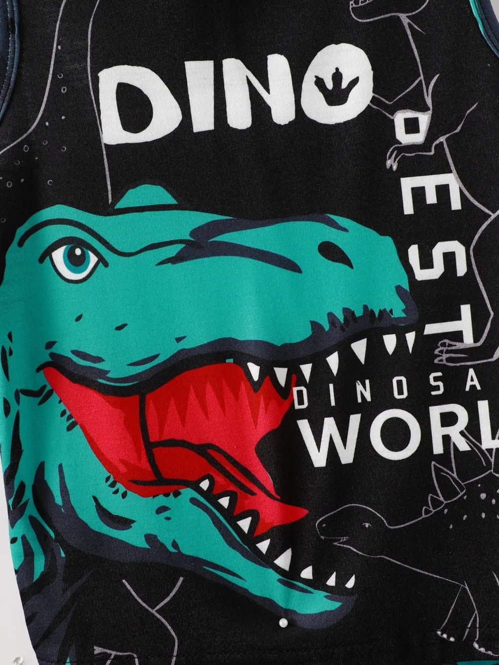 Kids Dinosaur Sleeveless Hoodie & Pants Set | Kira’s Little Wonders