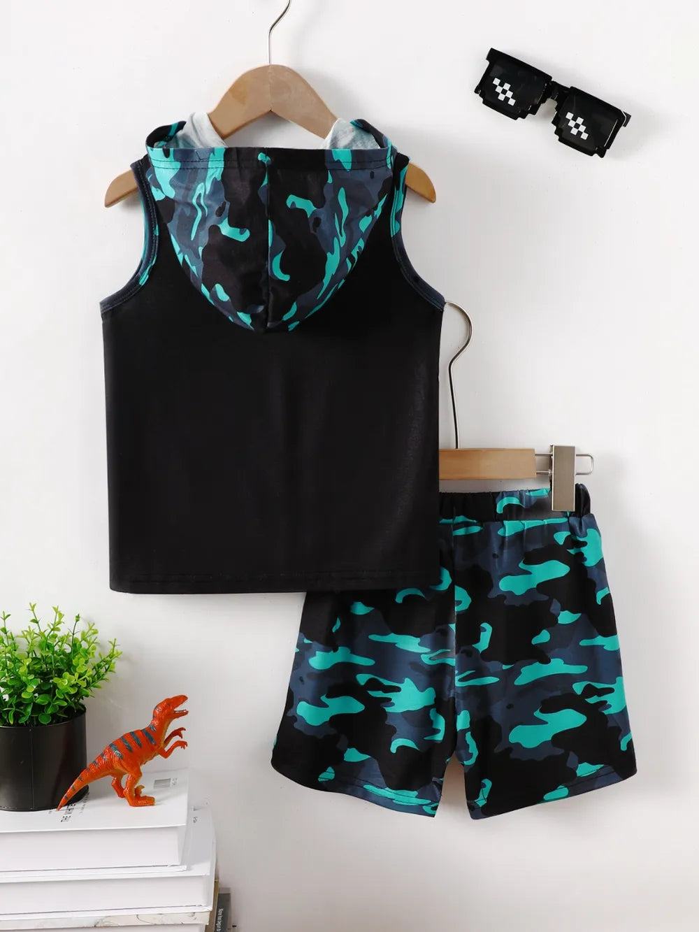 Kids Dinosaur Sleeveless Hoodie &amp; Pants Set | Kira’s Little Wonders