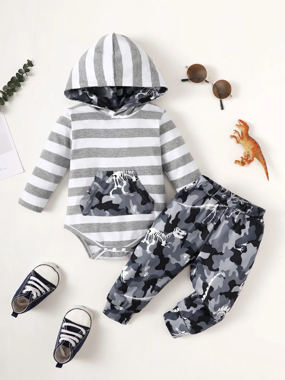 Infant Two-Piece Baby Outfit Striped Pants | Kira’s Little Wonders
