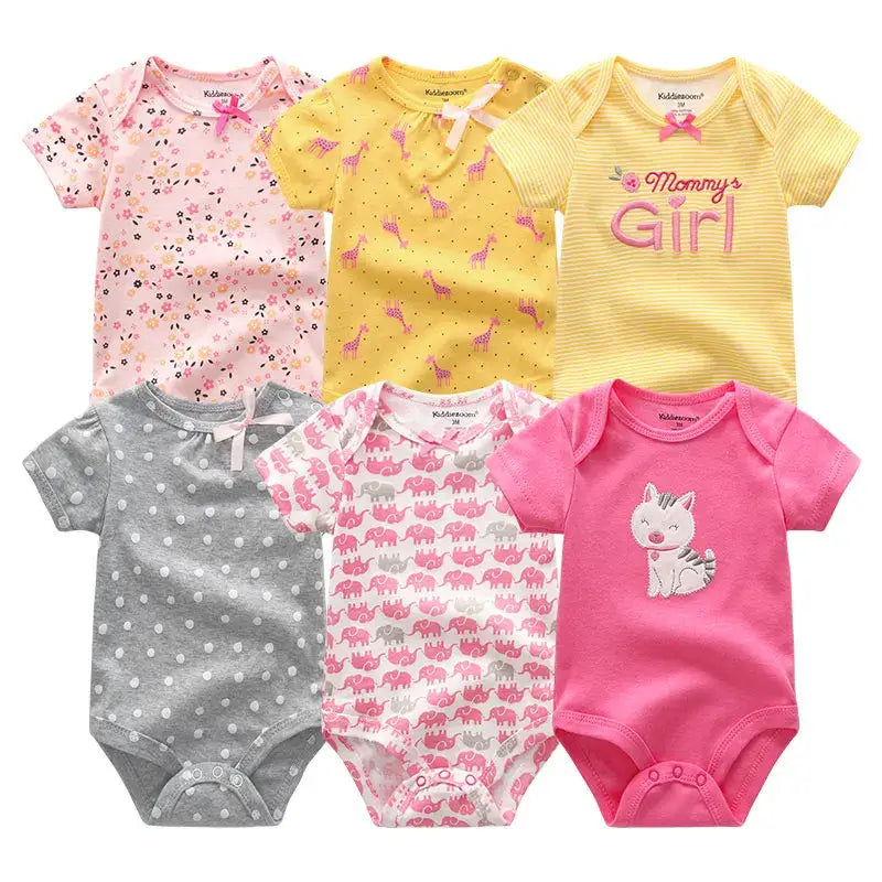 Baby Girl Jumpsuit 6Pcs/Lot Body Suit Spring Summer Toddler Boys Romper Cartoon Newborn Outfits Infant Clothes Set Cotton