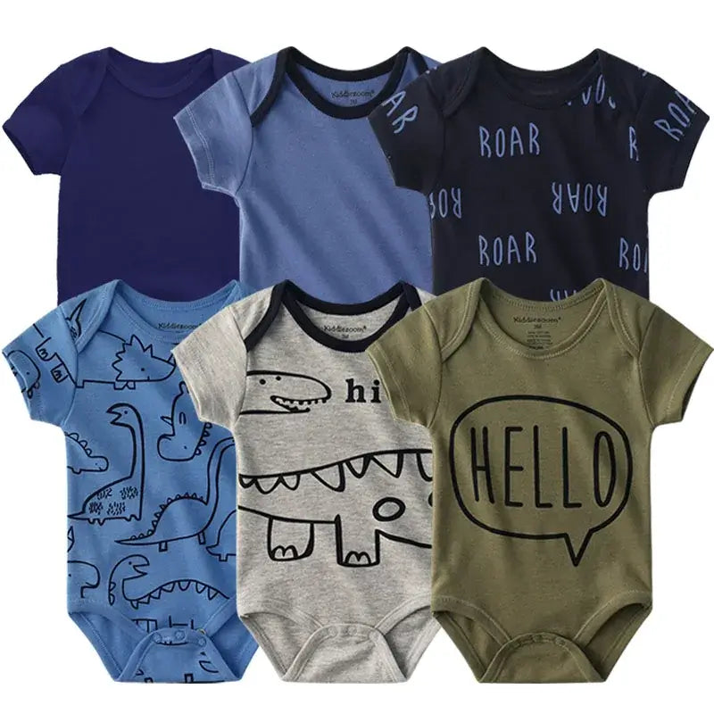 Baby Girl Jumpsuit 6Pcs/Lot Body Suit Spring Summer Toddler Boys Romper Cartoon Newborn Outfits Infant Clothes Set Cotton
