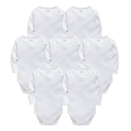 Solid White Baby Clothes Long Sleeve