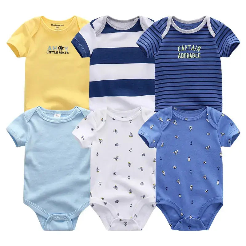 Baby Girl Jumpsuit 6Pcs/Lot Body Suit Spring Summer Toddler Boys Romper Cartoon Newborn Outfits Infant Clothes Set Cotton