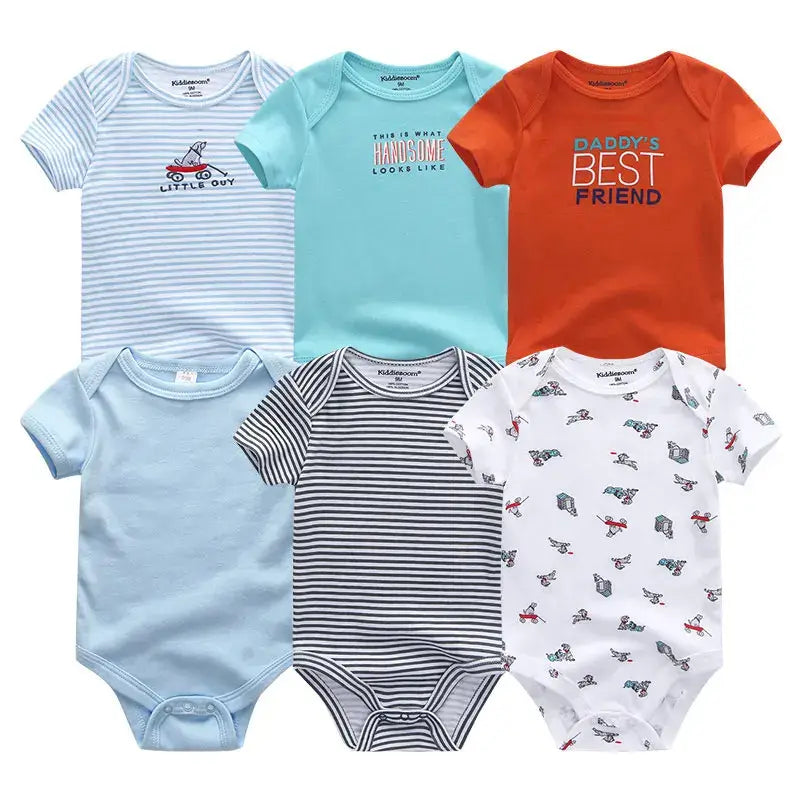 Baby Girl Jumpsuit 6Pcs/Lot Body Suit Spring Summer Toddler Boys Romper Cartoon Newborn Outfits Infant Clothes Set Cotton