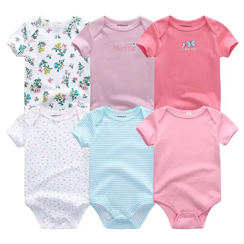 Baby Girl Jumpsuit 6Pcs/Lot Body Suit Spring Summer Toddler Boys Romper Cartoon Newborn Outfits Infant Clothes Set Cotton