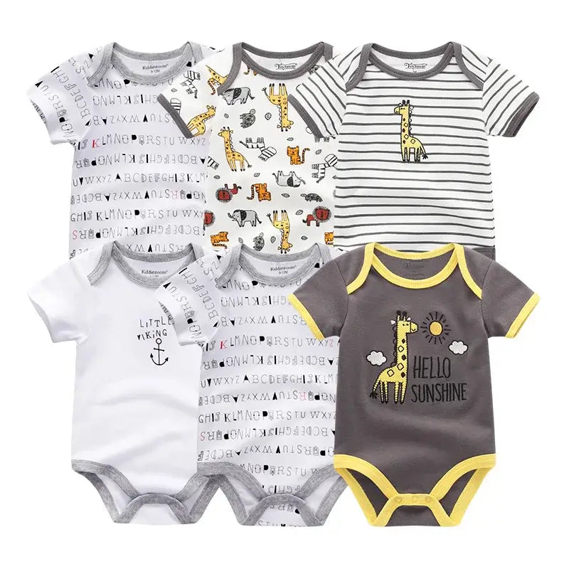 Baby Girl Jumpsuit 6Pcs/Lot Body Suit Spring Summer Toddler Boys Romper Cartoon Newborn Outfits Infant Clothes Set Cotton
