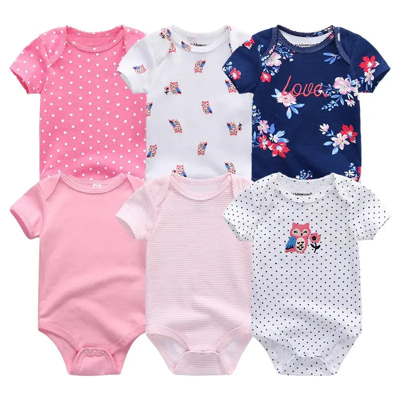 Baby Girl Jumpsuit 6Pcs/Lot Body Suit Spring Summer Toddler Boys Romper Cartoon Newborn Outfits Infant Clothes Set Cotton