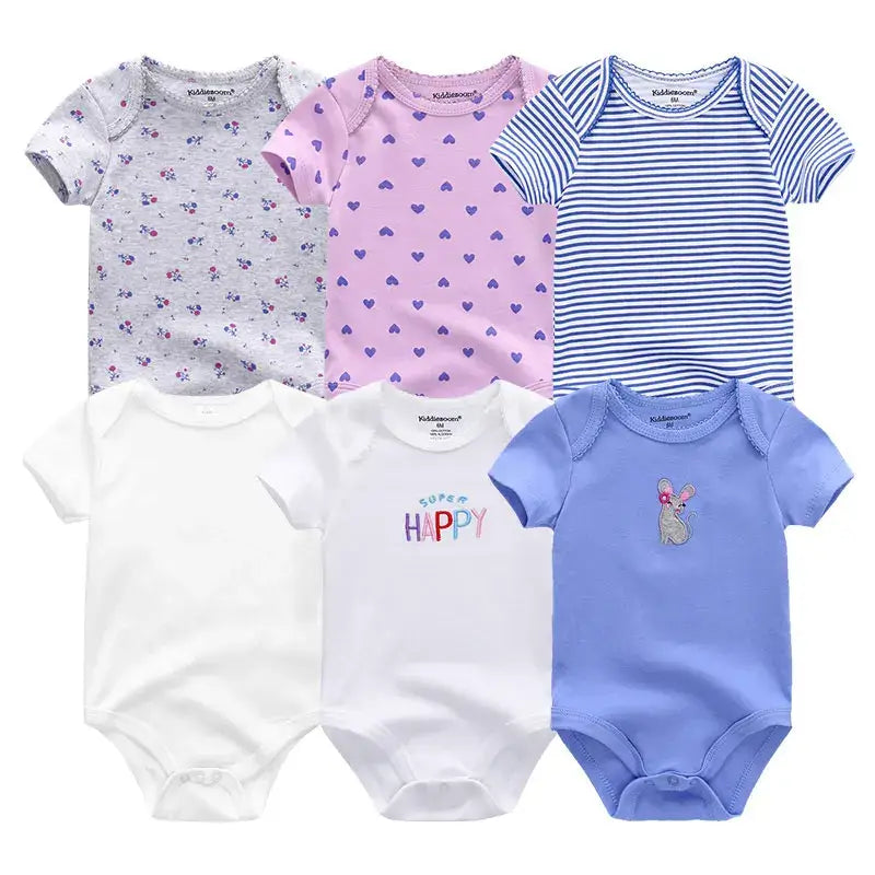 Baby Girl Jumpsuit 6Pcs/Lot Body Suit Spring Summer Toddler Boys Romper Cartoon Newborn Outfits Infant Clothes Set Cotton