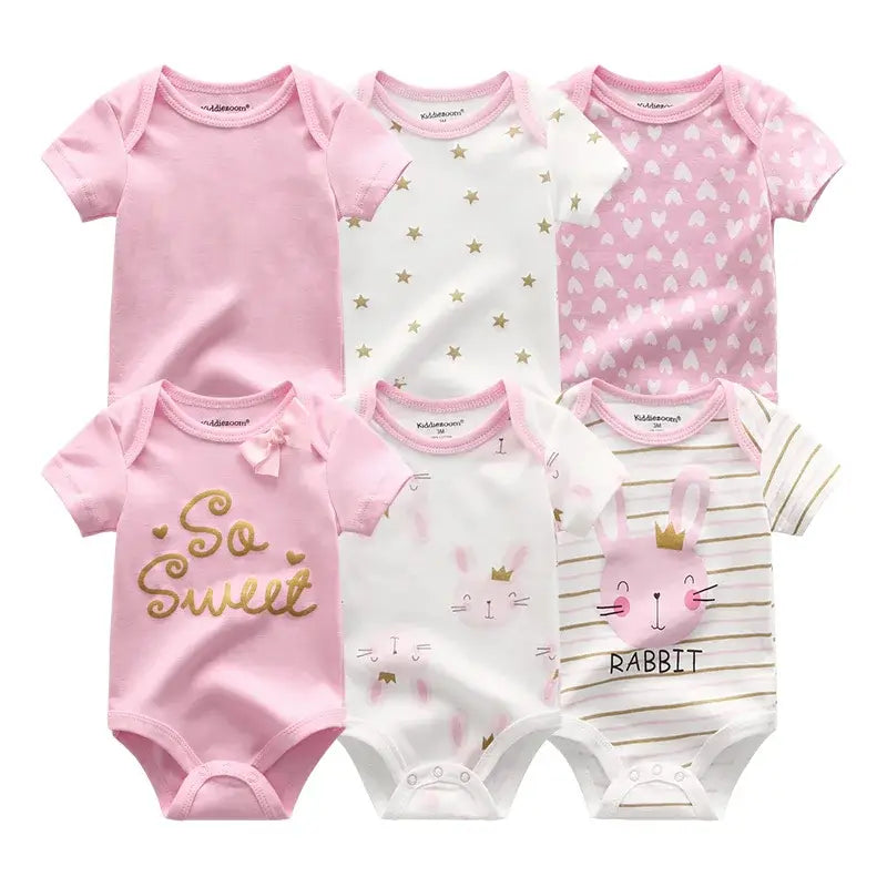Baby Girl Jumpsuit 6Pcs/Lot Body Suit Spring Summer Toddler Boys Romper Cartoon Newborn Outfits Infant Clothes Set Cotton