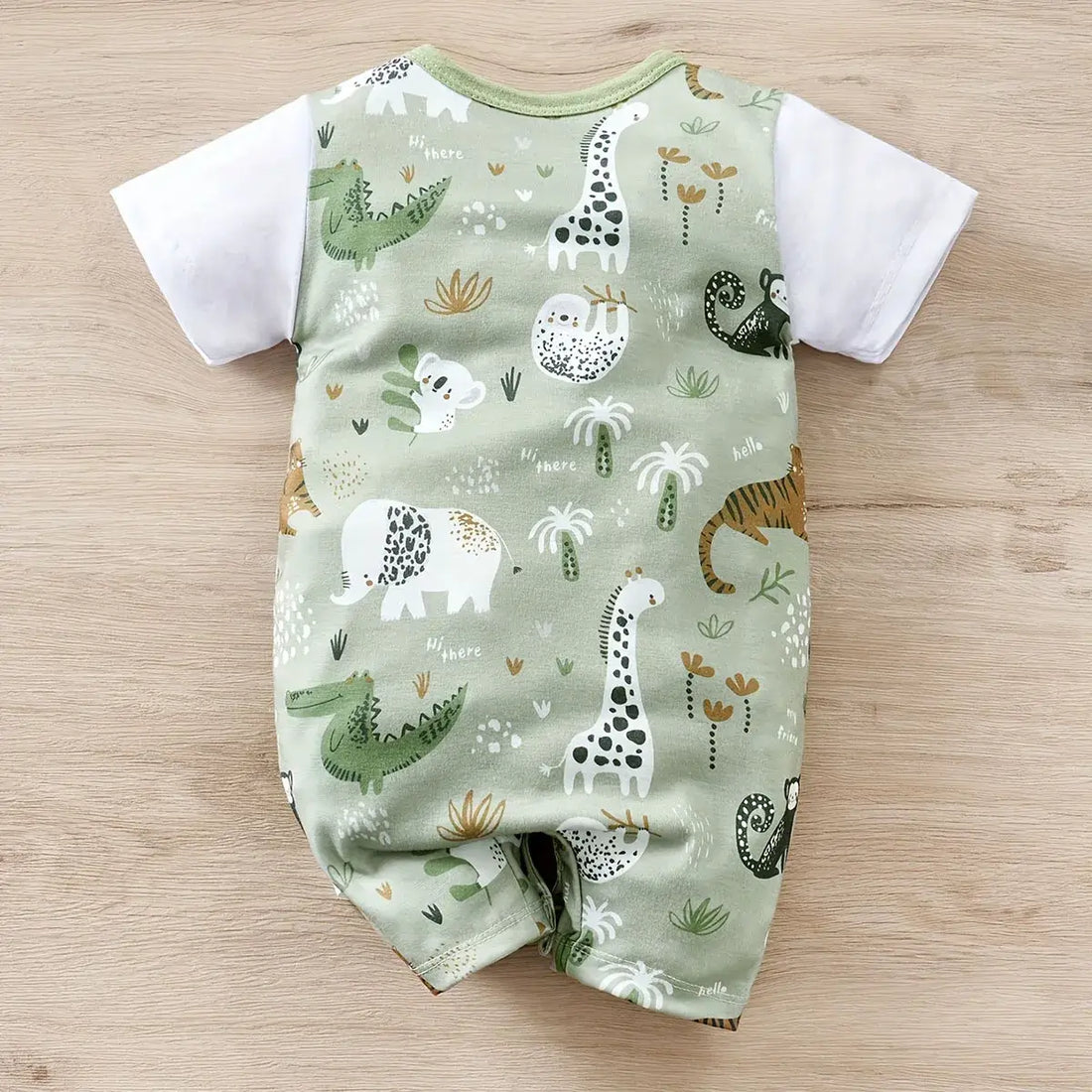 Baby Zoo Animal Print Romper Soft Knit Outfit | Kira’s Little Wonders