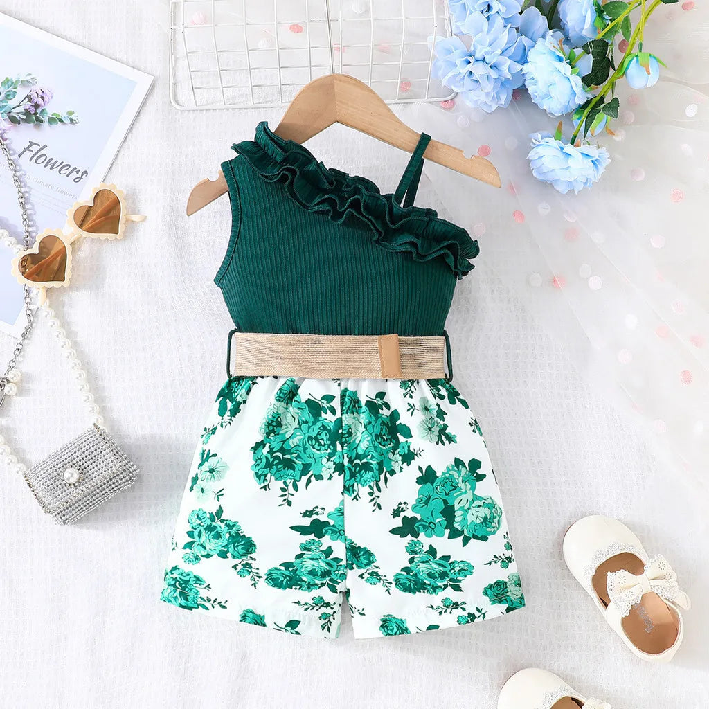 Floral Off Shoulder Sleeveless Romper