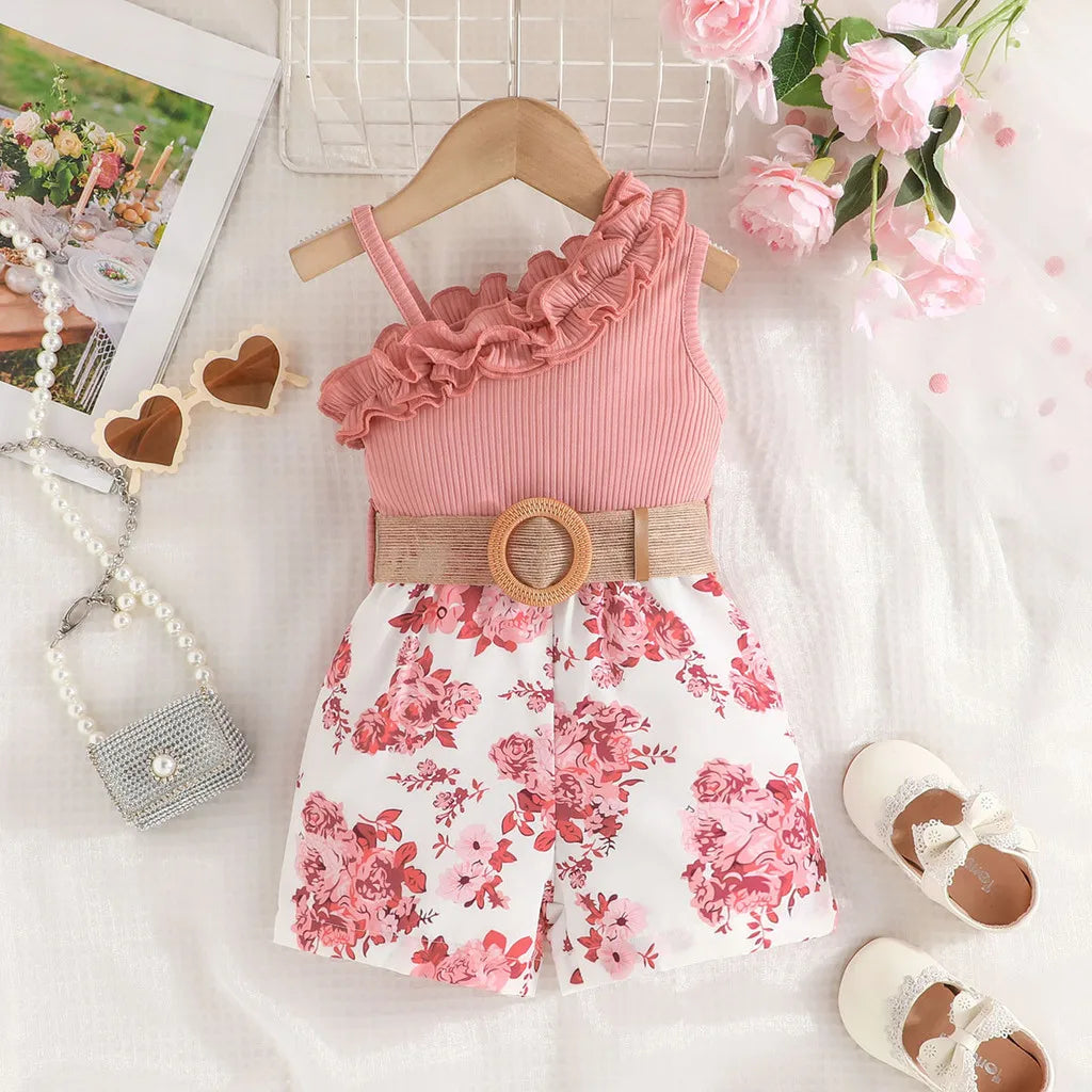 Floral Off Shoulder Sleeveless Romper