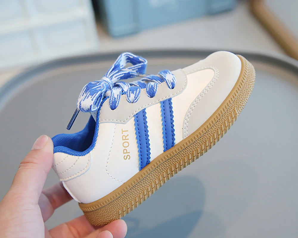 PU Leather Children Shoes 2025 Trend Fashion Boy's Girl's Sport Shoes Ergonomics Anti-slippery Kids Sneakers Casual Shoes