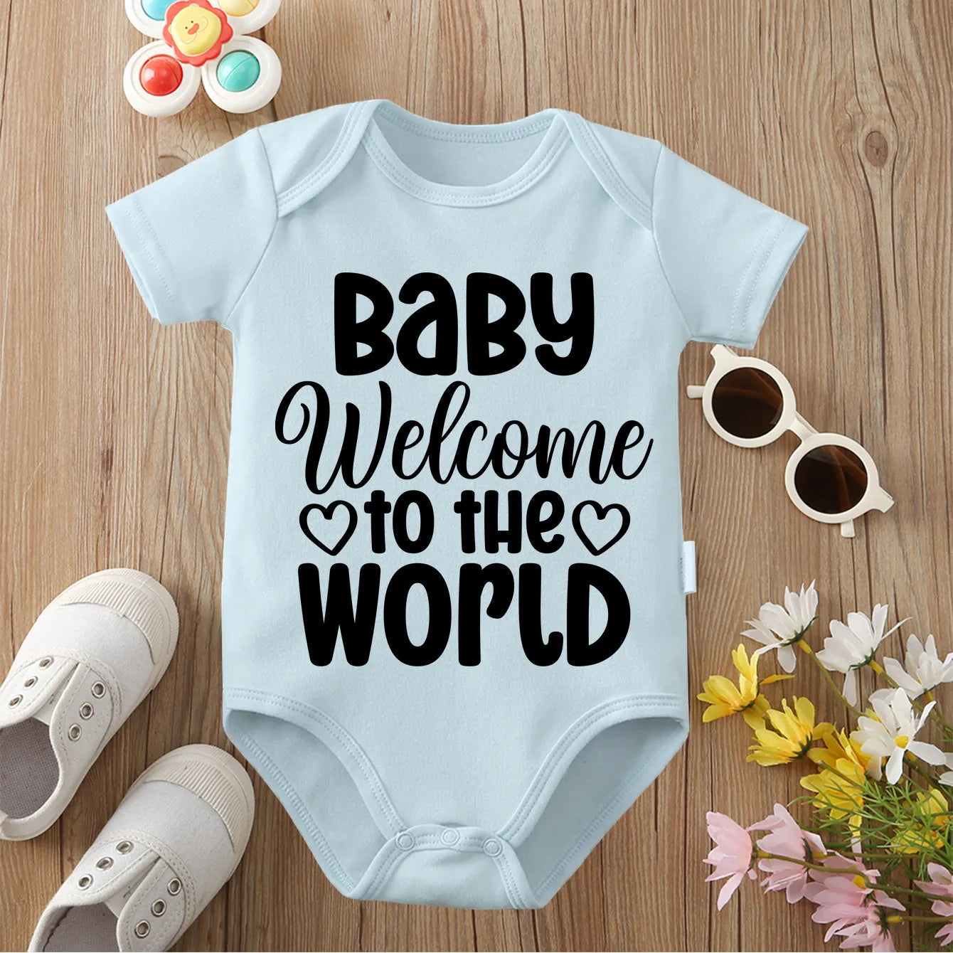 100% Cotton Onesie Baby Welcome To The World Print Comfortable Cloths Bodysuit for Baby Jumpsuit for 0 To 12 Months Newborn