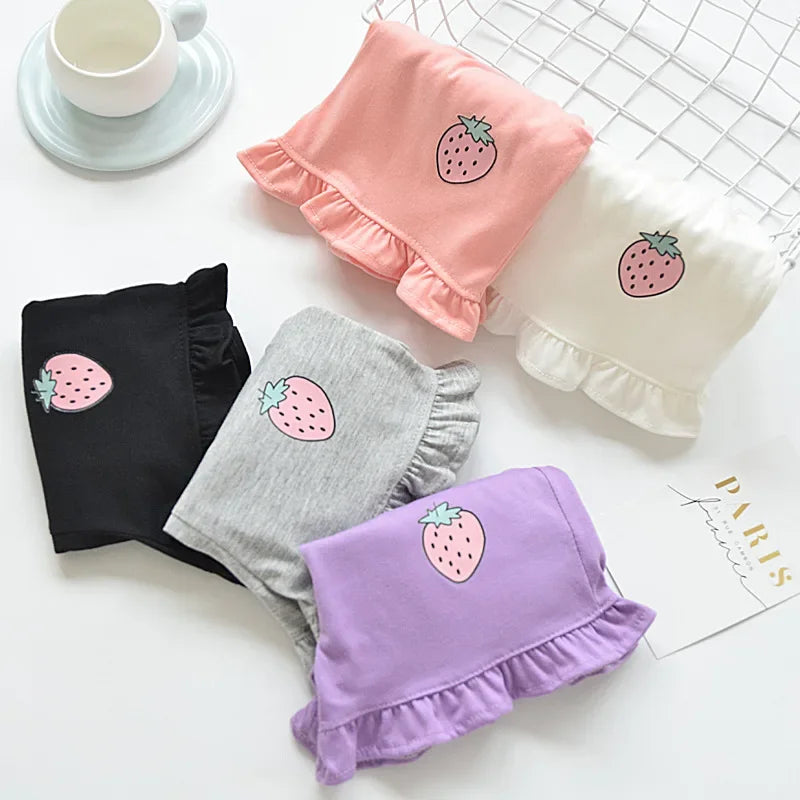 Kids Shorts Strawberry Printed Lace