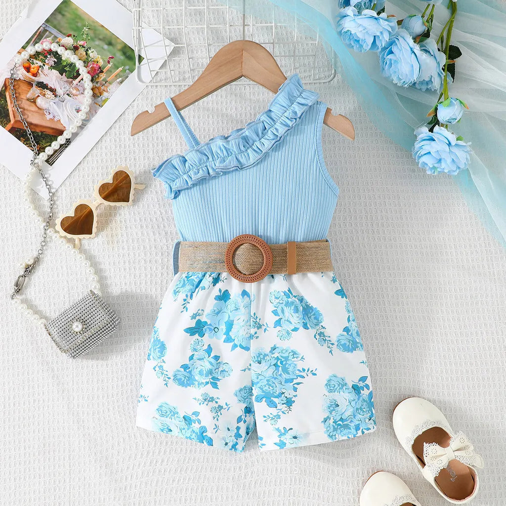 Floral Off Shoulder Sleeveless Romper