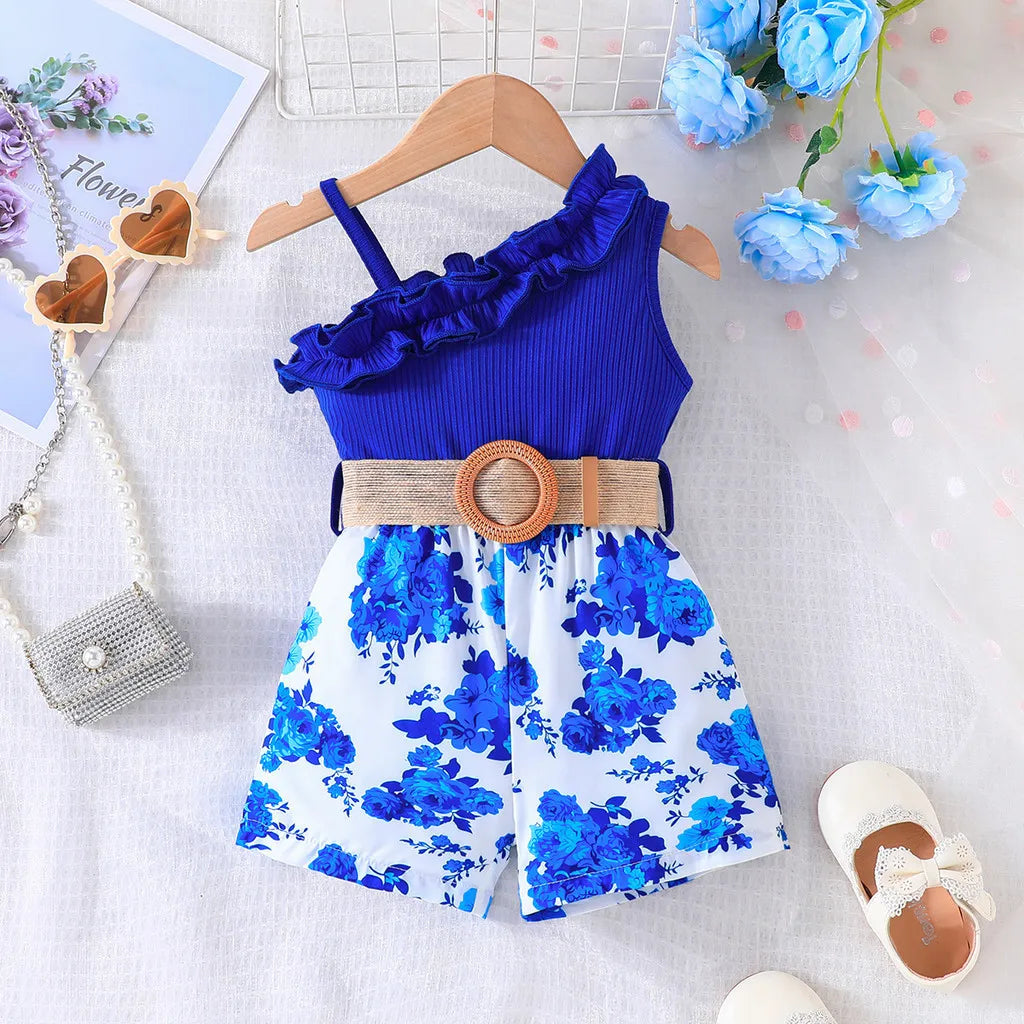Floral Off Shoulder Sleeveless Romper
