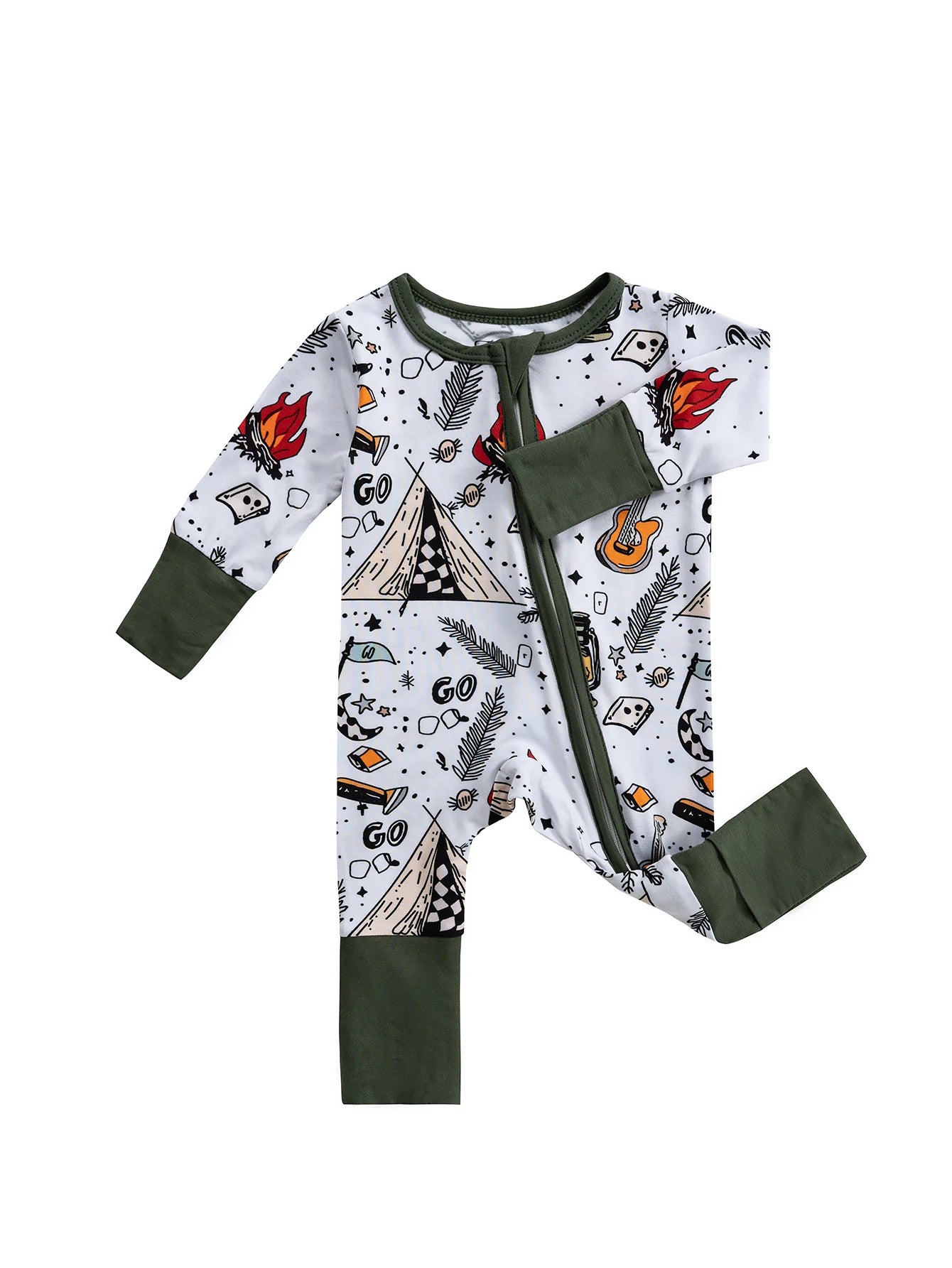 Infant Bamboo Fiber Fabric Onesie Soft and Gentle on Baby's Skin Zipper Design Suitable for All Seasons 0-24 Months