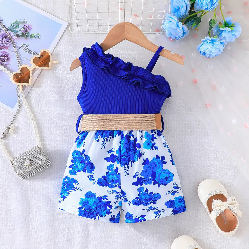 Floral Off Shoulder Sleeveless Romper