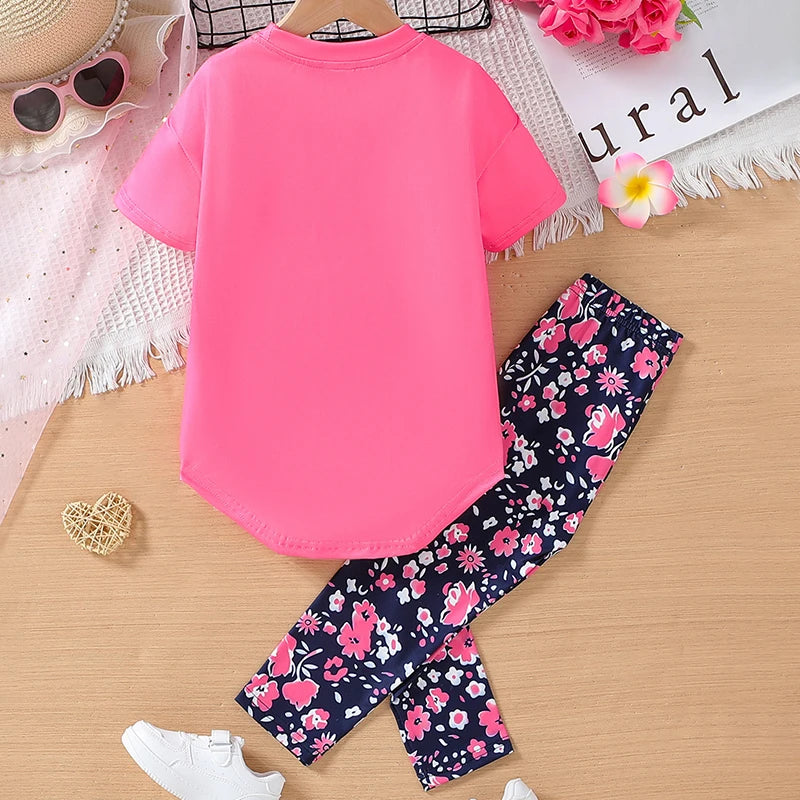 Short Sleeve T-shirt & Long Pants 2Pcs