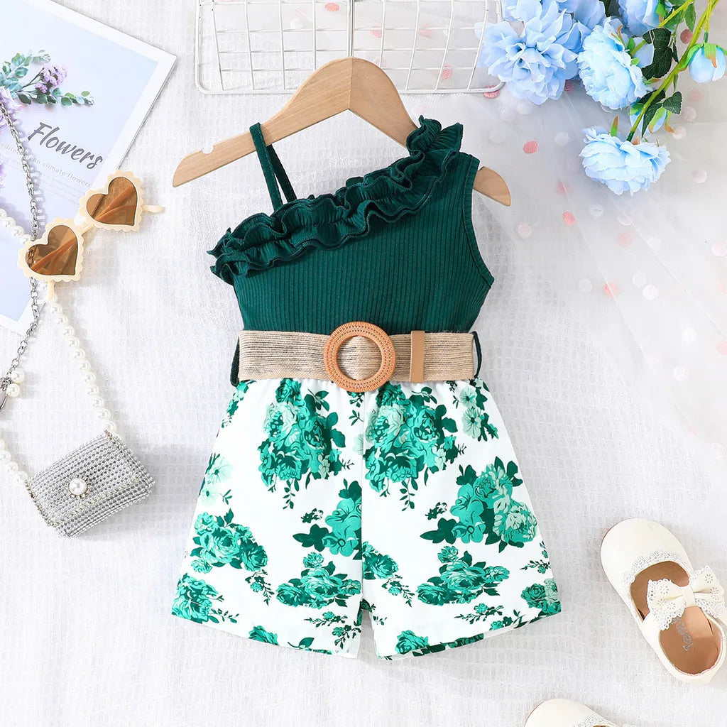 Floral Off Shoulder Sleeveless Romper