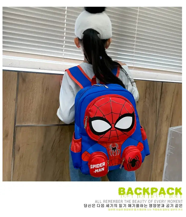 Spiderman Backpacks Super Heroes Student School Bag Cartoon 3d Stereo Kindergarten Backpack Children's Travel Bag Gift