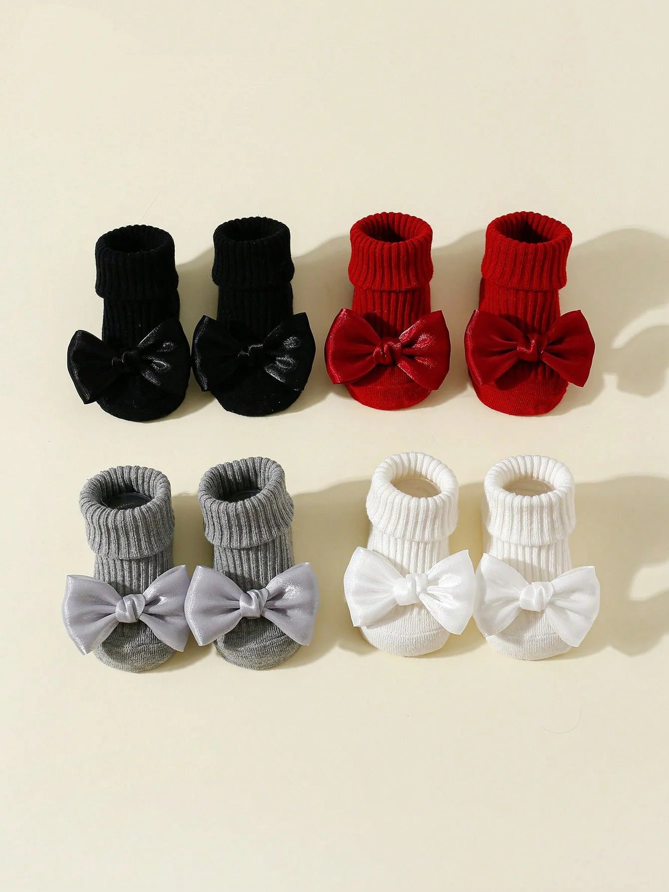 4 Pairs Soft Cotton Cute Ankle Socks 0-24 Months