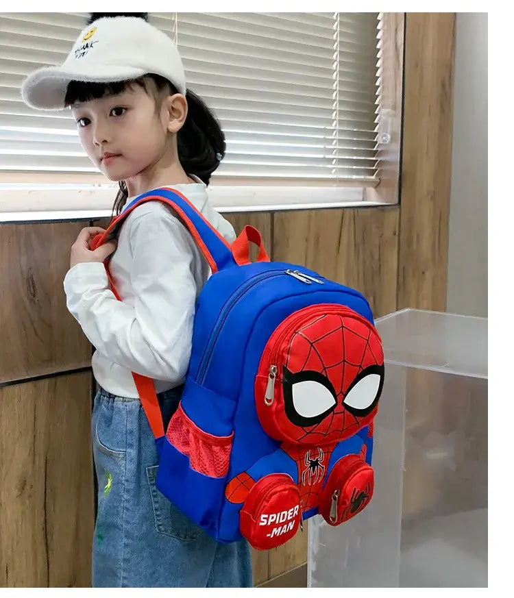 Spiderman Backpacks Super Heroes Student School Bag Cartoon 3d Stereo Kindergarten Backpack Children's Travel Bag Gift