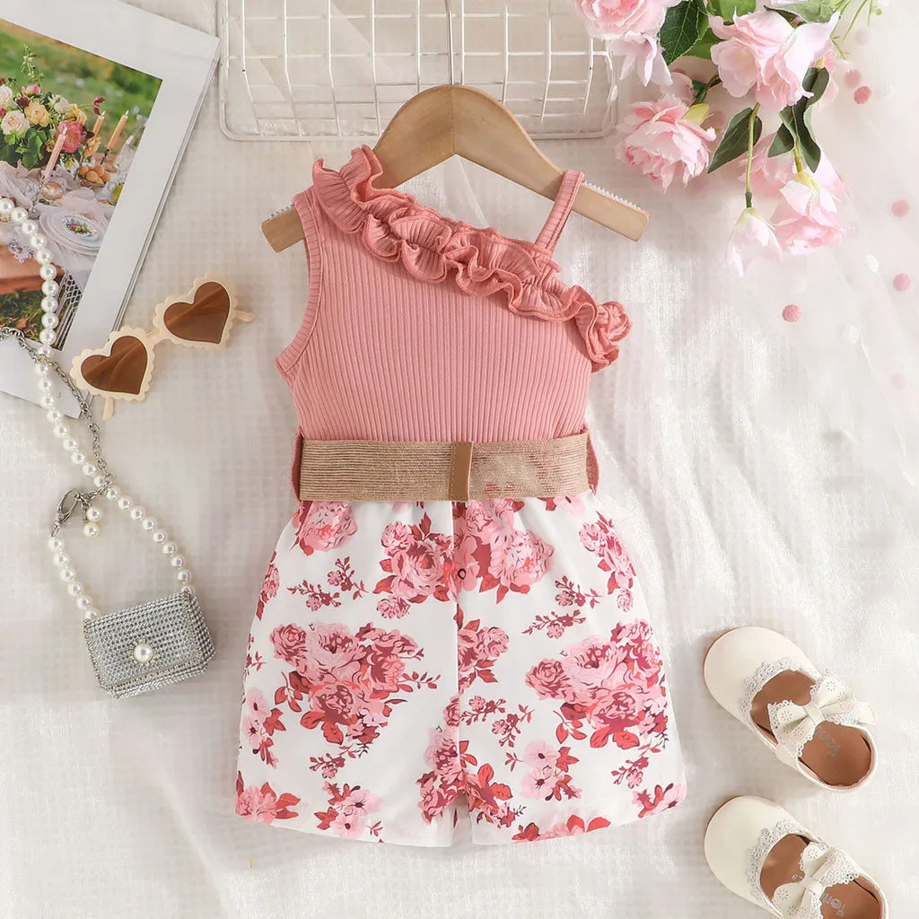 Floral Off Shoulder Sleeveless Romper