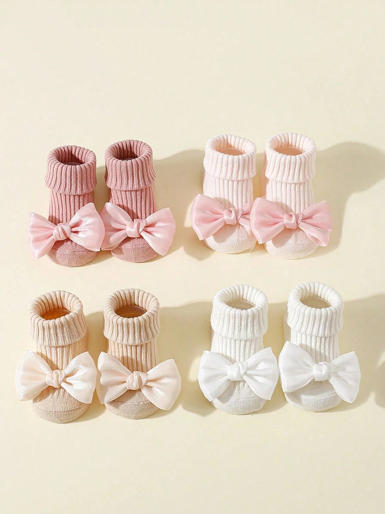 4 Pairs Soft Cotton Cute Ankle Socks 0-24 Months