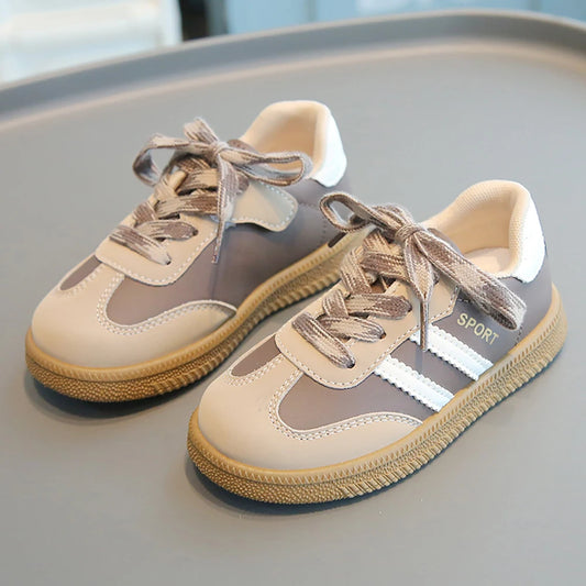 PU Leather Children Shoes 2025 Trend Fashion Boy's Girl's Sport Shoes Ergonomics Anti-slippery Kids Sneakers Casual Shoes