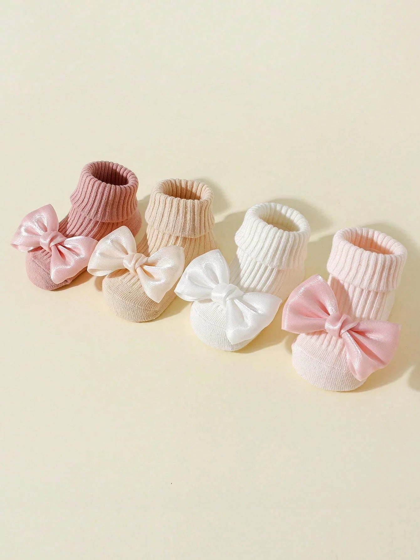 4 Pairs Soft Cotton Cute Ankle Socks 0-24 Months